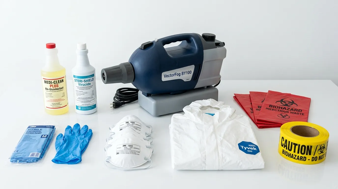 Professional biohazard remediation crew working in Thornton